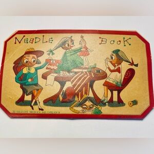 Vintage Needle Book with Illustrations